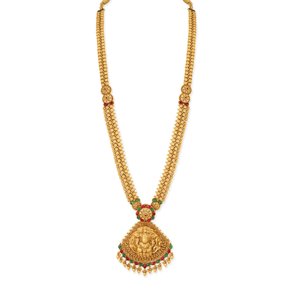 Tanishq long necklace store designs with price