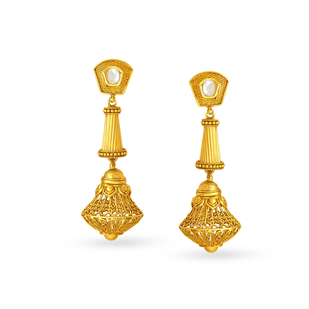 Mesmerising Filigree Gold Jhumkas