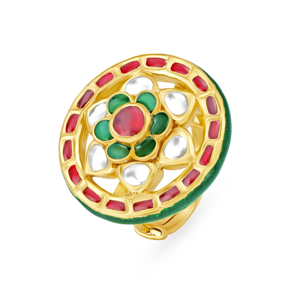 Buy Exquisite Cocktail Look Gold Ring at Best Price Tanishq UAE