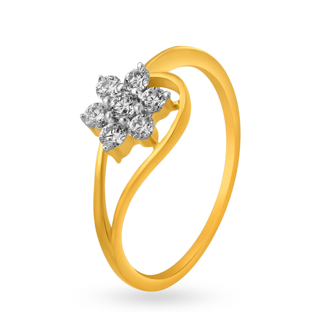 Buy Beguiling Floral Diamond Finger Ring at Best Price Tanishq UAE