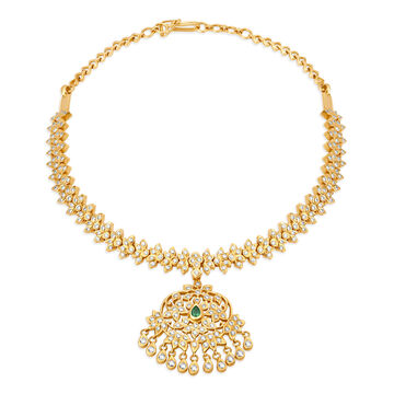 Majestic Nature Inspired Diamond and Emerald Necklace