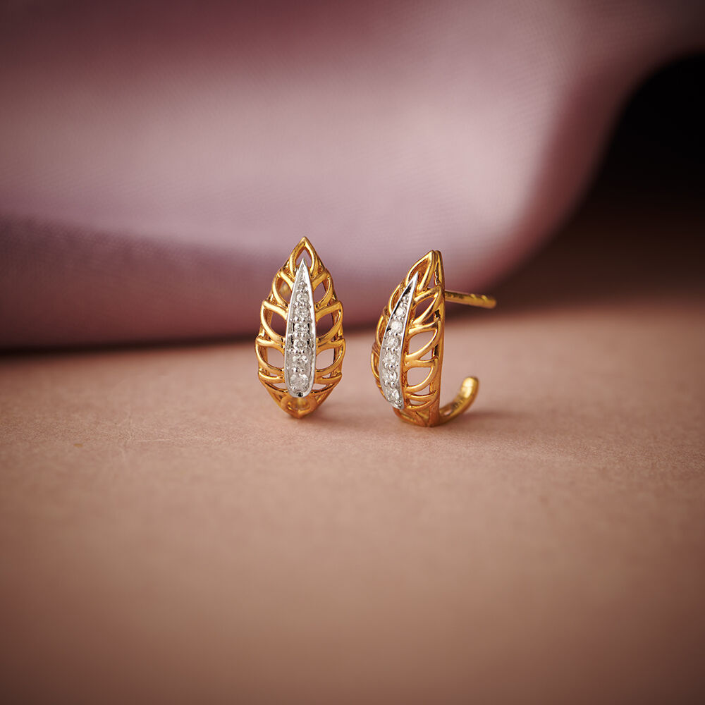 Gold bali top earrings designs tanishq