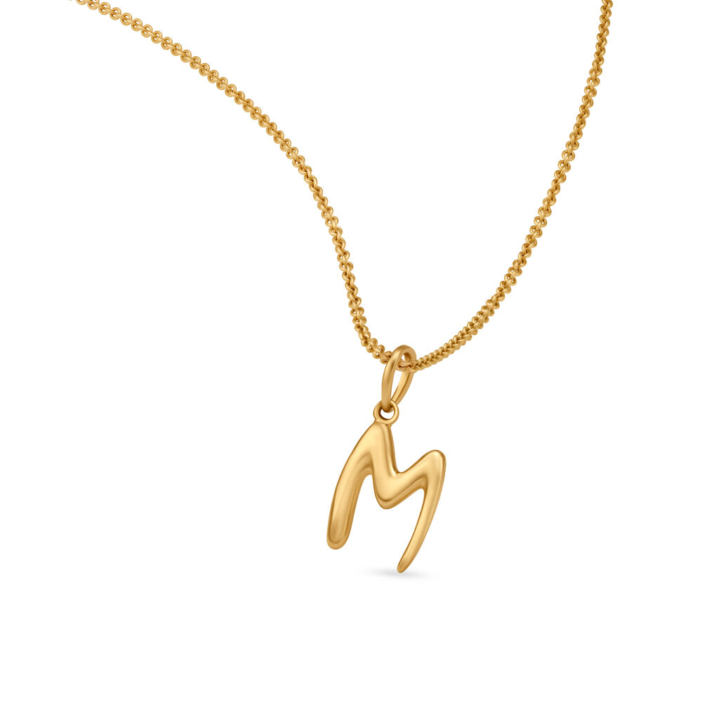 Buy Letter Perfect M Gold Pendant at Best Price Tanishq UAE