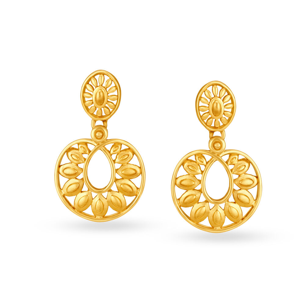 Winning 22 Karat Yellow Gold Round Drop Earrings