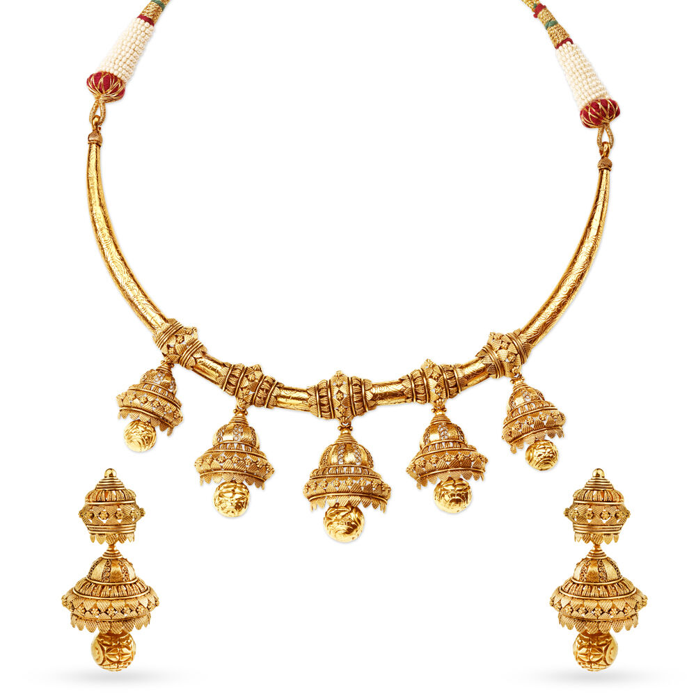 Traditional gold online necklace designs