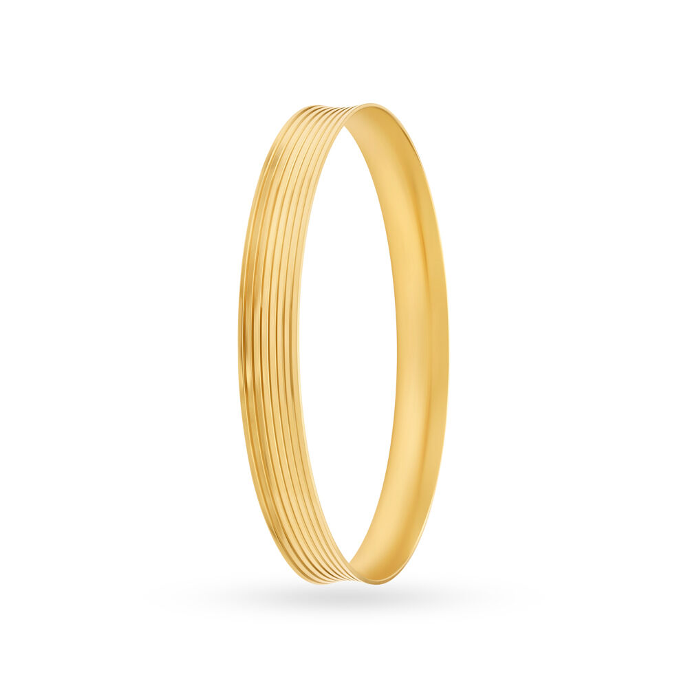 Buy Minimalistic Gold Kada for Men at Best Price Tanishq UAE