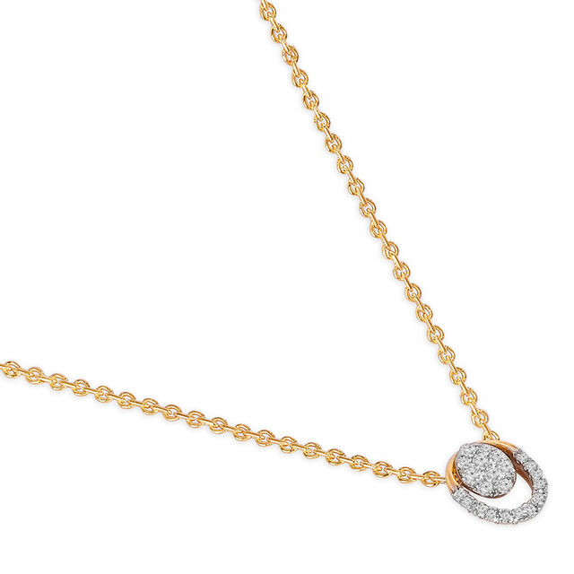 Tanishq 14KT Diamond Chain with Pendant for Women 3