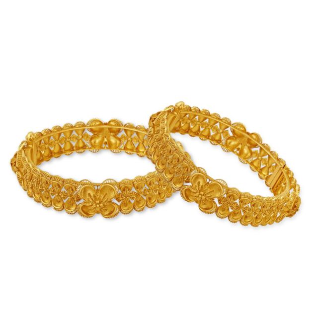 Magnificent Gold Bangle set of 2 for the Contemporary Bride