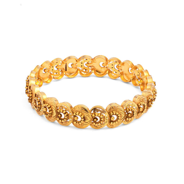 Symphony of Hearts Gold Bangle 