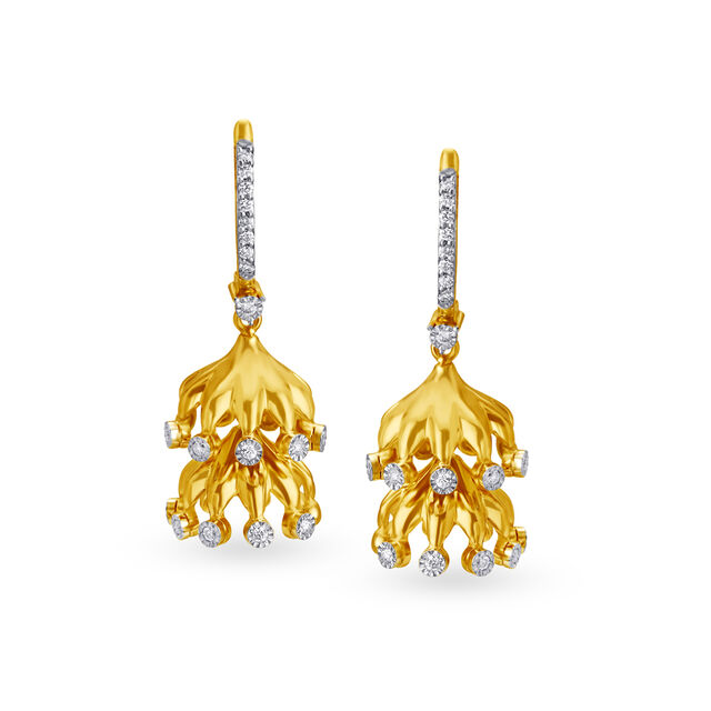 Enchanting Gold & Diamond Hoop Earrings 