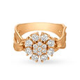 Antique 18 Karat Rose Gold Hooked Blooming Flower Ring 2