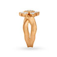 Antique 18 Karat Rose Gold Hooked Blooming Flower Ring 3