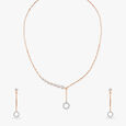 Ethereal Elegance Diamond Halo Necklace Set 