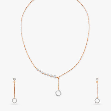 Ethereal Elegance Diamond Halo Necklace Set