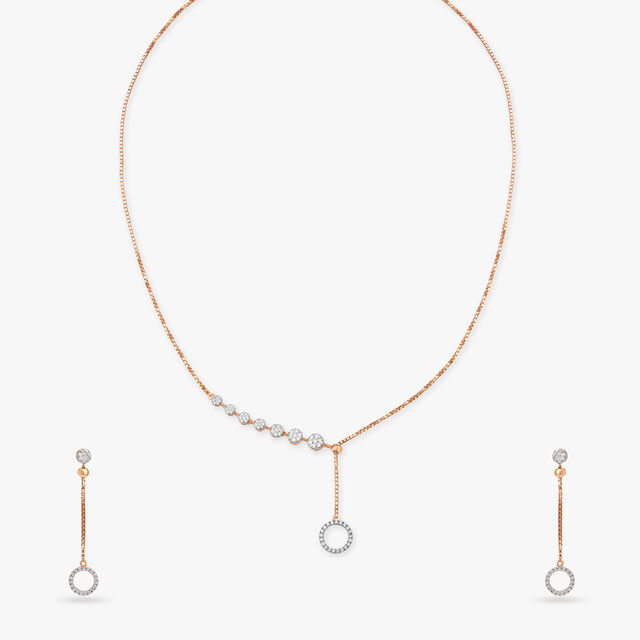 Ethereal Elegance Diamond Halo Necklace Set 