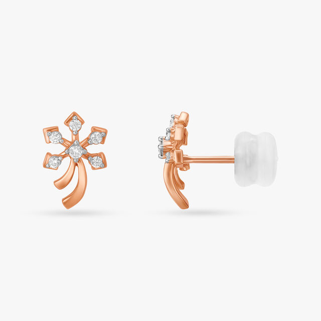 Delicate Flowers Diamond Stud Earrings 4
