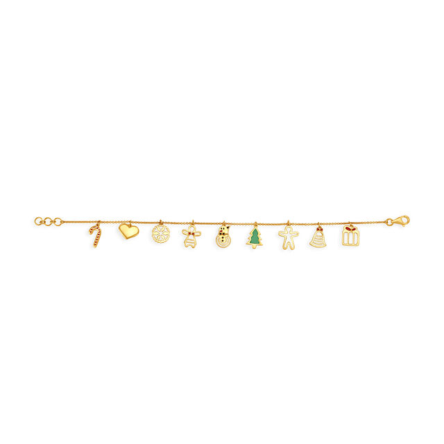 Engaging Christmas Motif Gold Bracelet