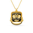 Magnificent Lord Jagannath Gold Pendant with Leaf Motifs 