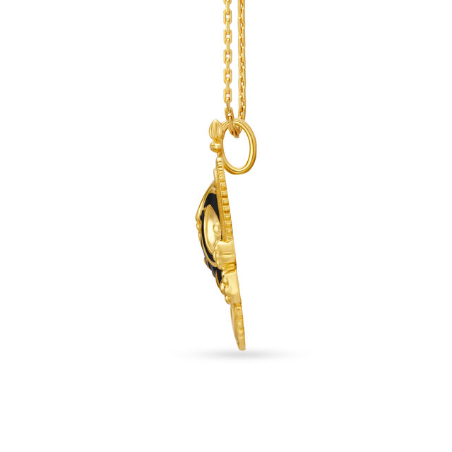 Magnificent Lord Jagannath Gold Pendant with Leaf Motifs 2
