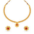 Lustrous Floral Gold Necklace Set 
