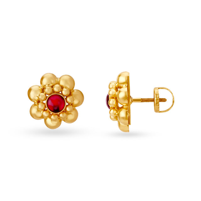 Lustrous Floral Gold Necklace Set 3