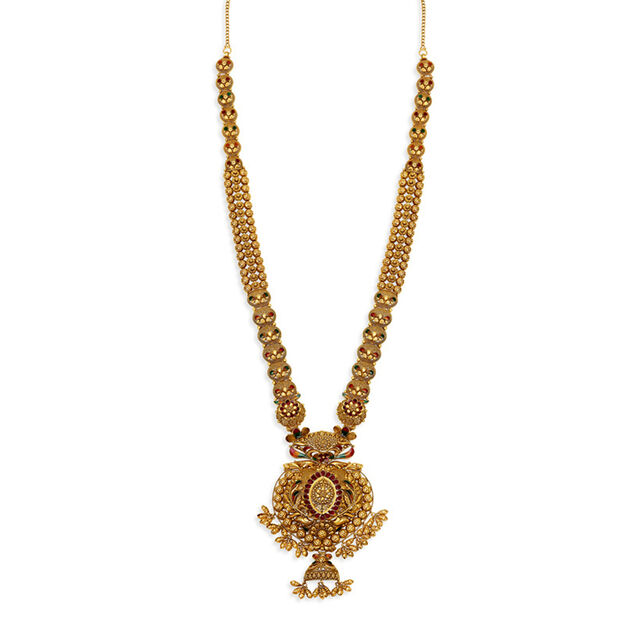 Brilliant 22 Karat Yellow Gold Filigree Haaram 2
