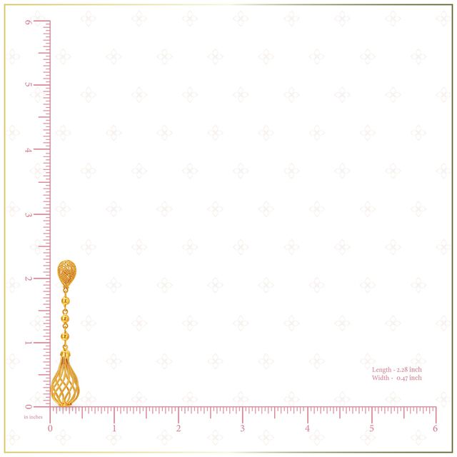 Glamorous Rawa Work Gold Drop Earrings 4