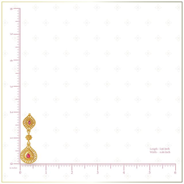 Two Tiered Carved Gold Drop Earrings