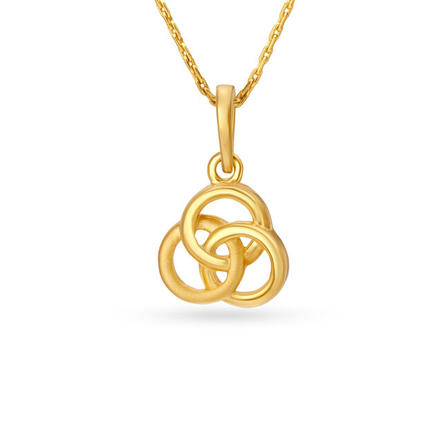 Interlocked Circles Gold Pendant 