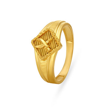 Crossing Swords Gold Finger Ring For Men