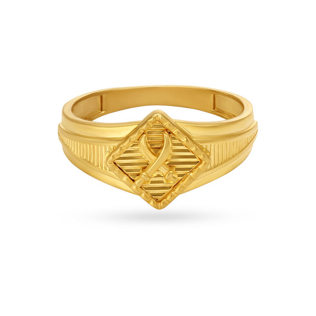 Crossing Swords Gold Finger Ring For Men