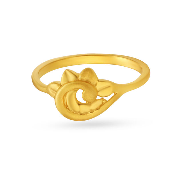 Stylish Floral Gold Finger Ring For Kids