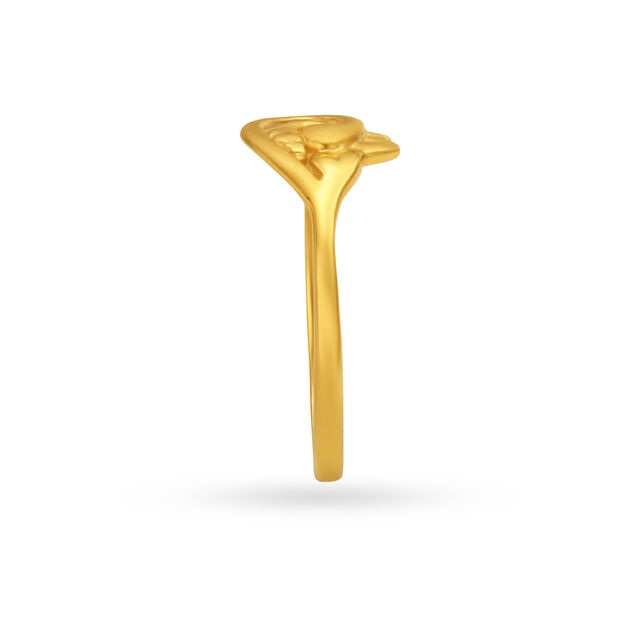 Stylish Floral Gold Finger Ring For Kids
