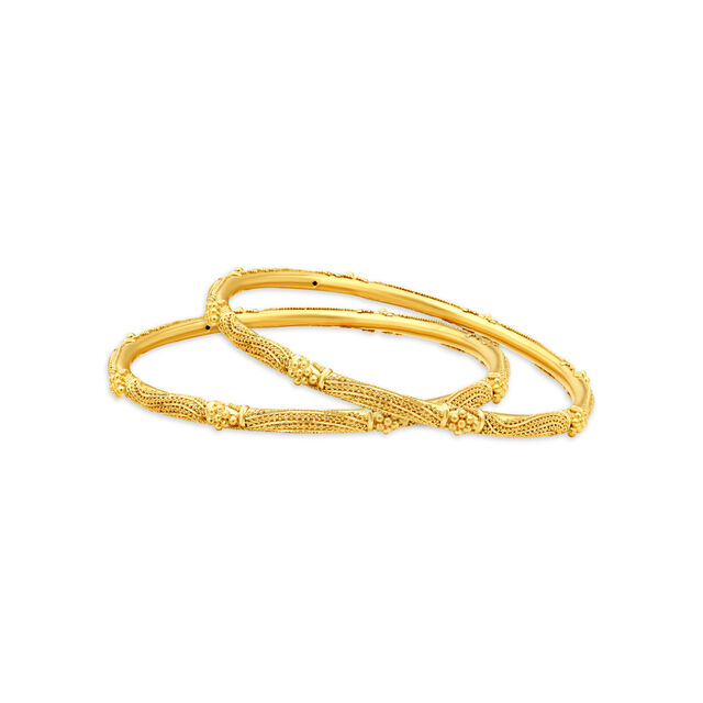 Lavish 22 Karat Yellow Gold Beaded Bangle 