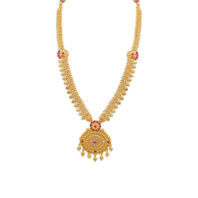 Exquisite Gold Gheroo Haaram 