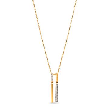 Mia Glintz by Tanishq 18KT Yellow Gold Diamond Pendant And Chain