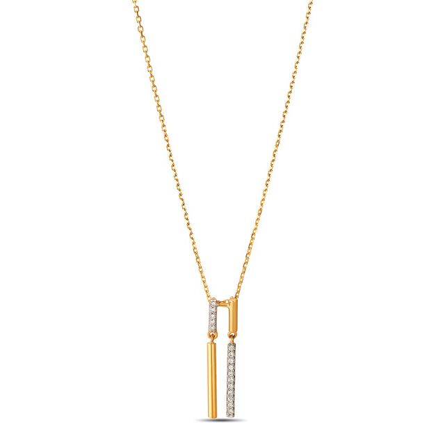 Mia Glintz by Tanishq 18KT Yellow Gold Diamond Pendant And Chain 
