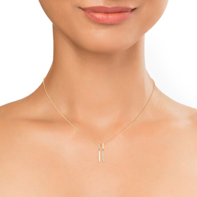 Mia Glintz by Tanishq 18KT Yellow Gold Diamond Pendant And Chain 3