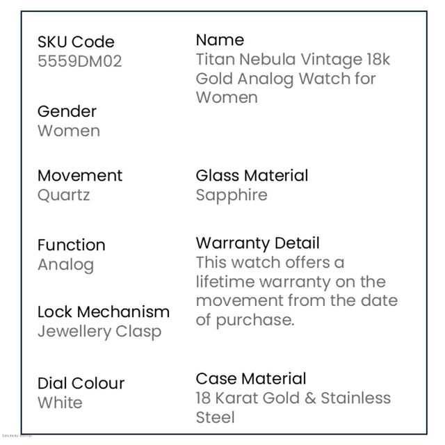 Titan Nebula Vintage 18k Gold Analog Watch for Women 3