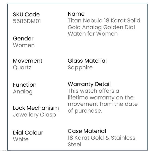 18 Karat Solid Gold Analog Golden Dial Watch for Women 3