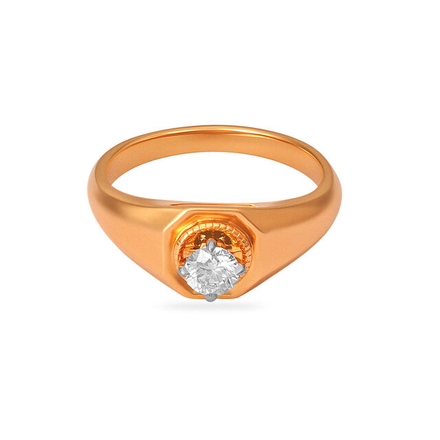 Tanishq 18 Karat Diamond Finger Ring for Men 