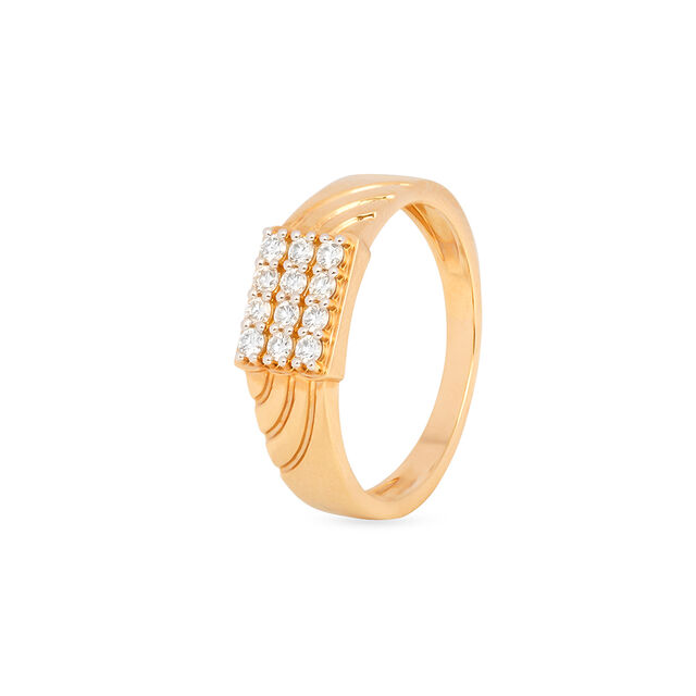 Classy 18 Karat Textured Gold Ring For Men 3