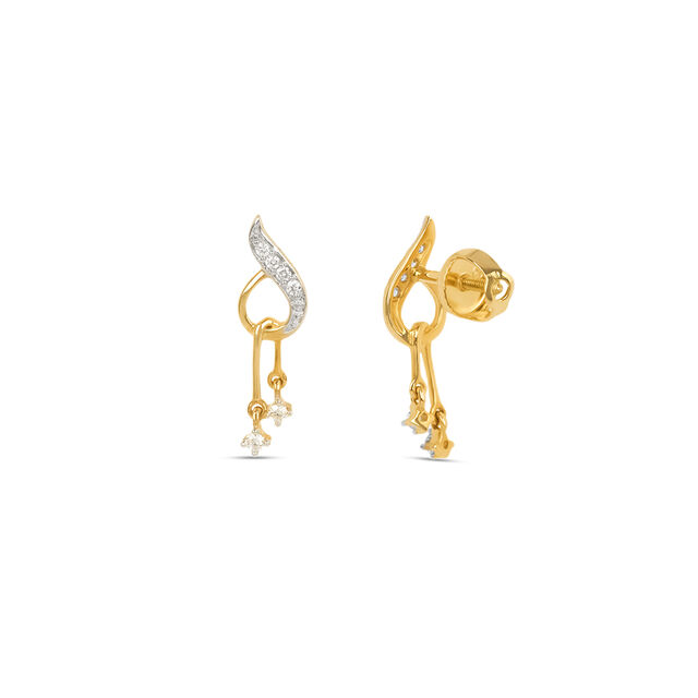Radiant Charming Gold and Diamond Drop Earrings 3