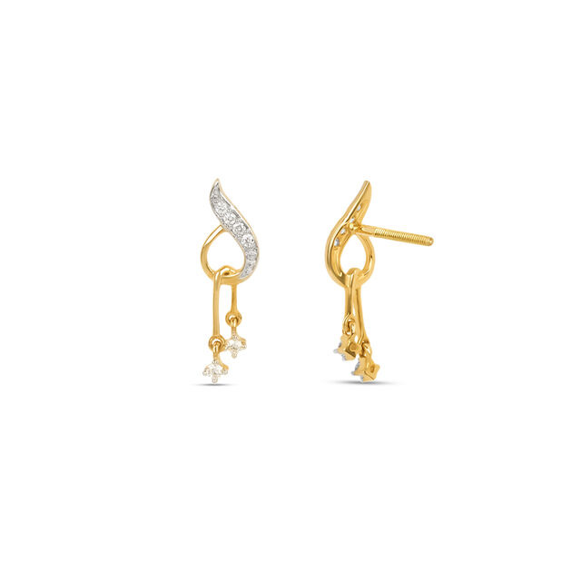 Radiant Charming Gold and Diamond Drop Earrings 4