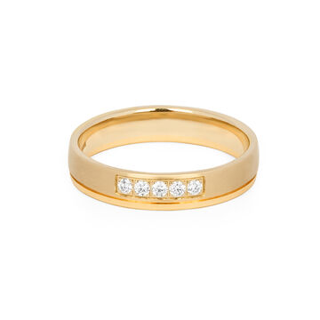 Suave 18 Karat Yellow And White Gold And Diamond Ring