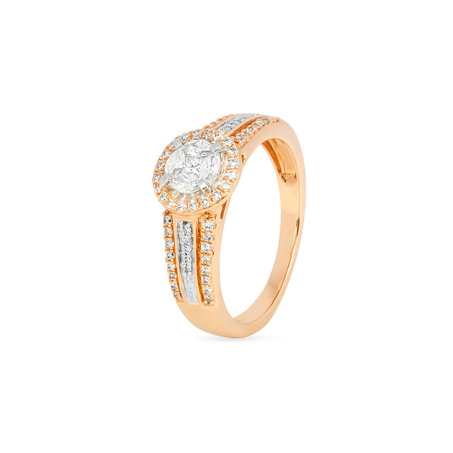 Glimmering 18 Karat Yellow Gold And Diamond Finger Ring 2