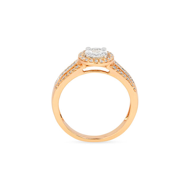 Glimmering 18 Karat Yellow Gold And Diamond Finger Ring 3