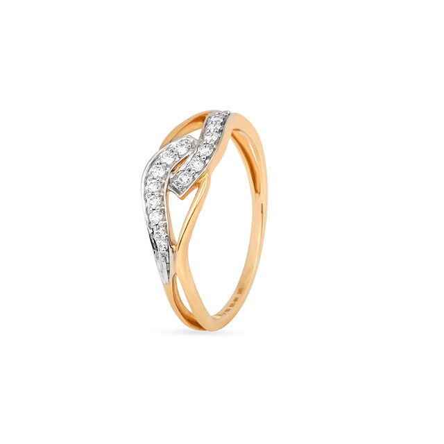 Dazzling 18 Karat Yellow Gold And Diamond Interlock Ring,,hi-res 3