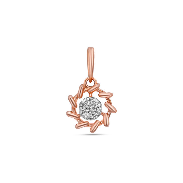 Tanishq 18 KT Diamond Pendant and Earrings Set for Women 2