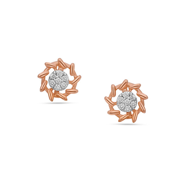 Tanishq 18 KT Diamond Pendant and Earrings Set for Women 4